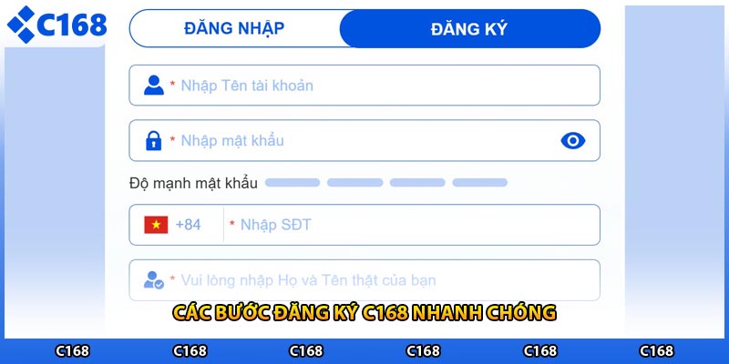 Các bước đăng ký C168 nhanh chóng